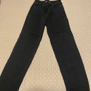 NWT Old Navy OG Loose Black Ripped Jeans Size 0